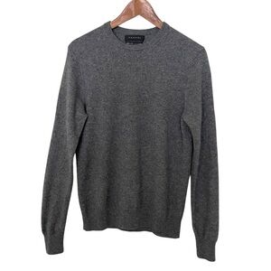 Tahari 100% Cashmere Sweater 2 Ply Crewneck Long Sleeve Grey Medium Quiet Luxury